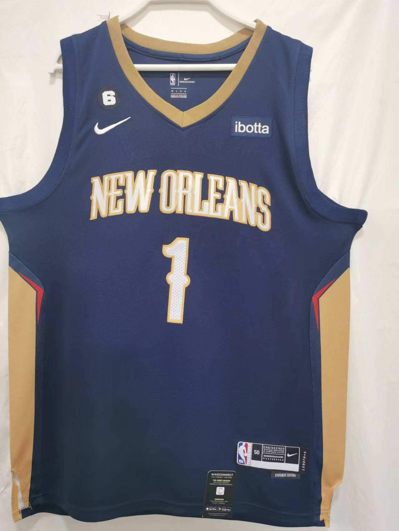 Men New Orleans Pelicans #1 Williamson Blue Nike Season 22-23 NBA Jersey->los angeles clippers->NBA Jersey